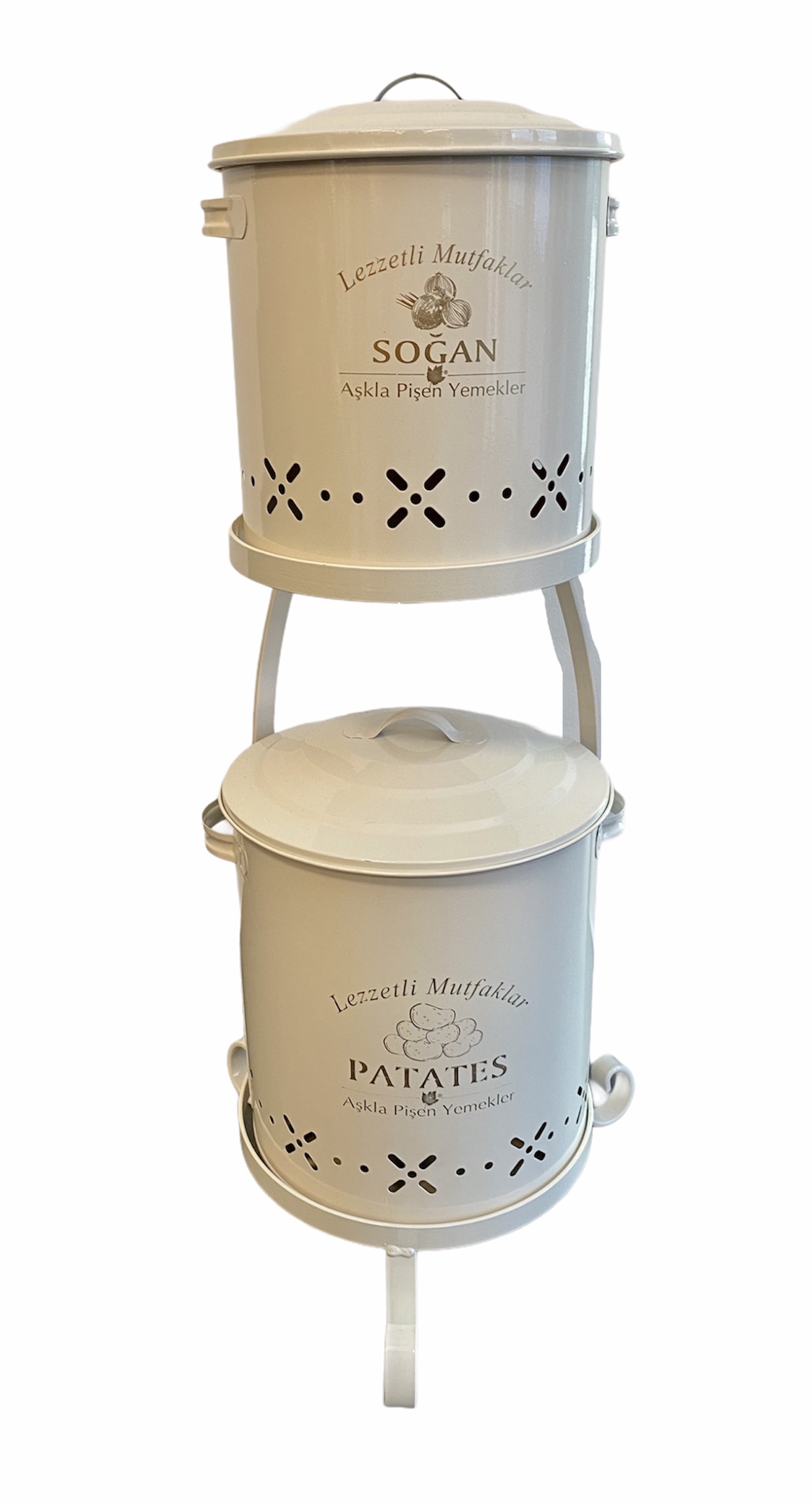 BEIGE Aufbewahrungsbehälter Eimer mit Aufsteller für Obst & Gemüse