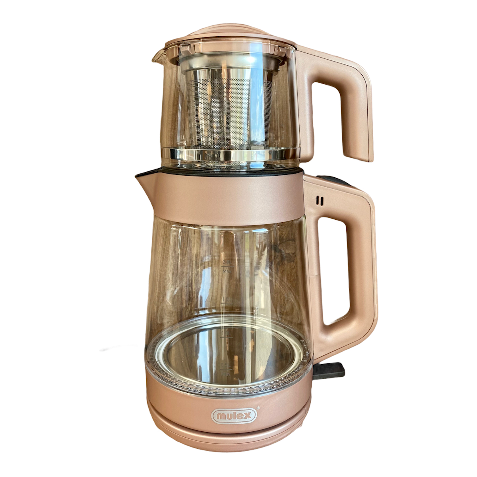 MULEX Teekocher und Wasserkocher Komplett Glas ROSEGOLD 1L - 2L