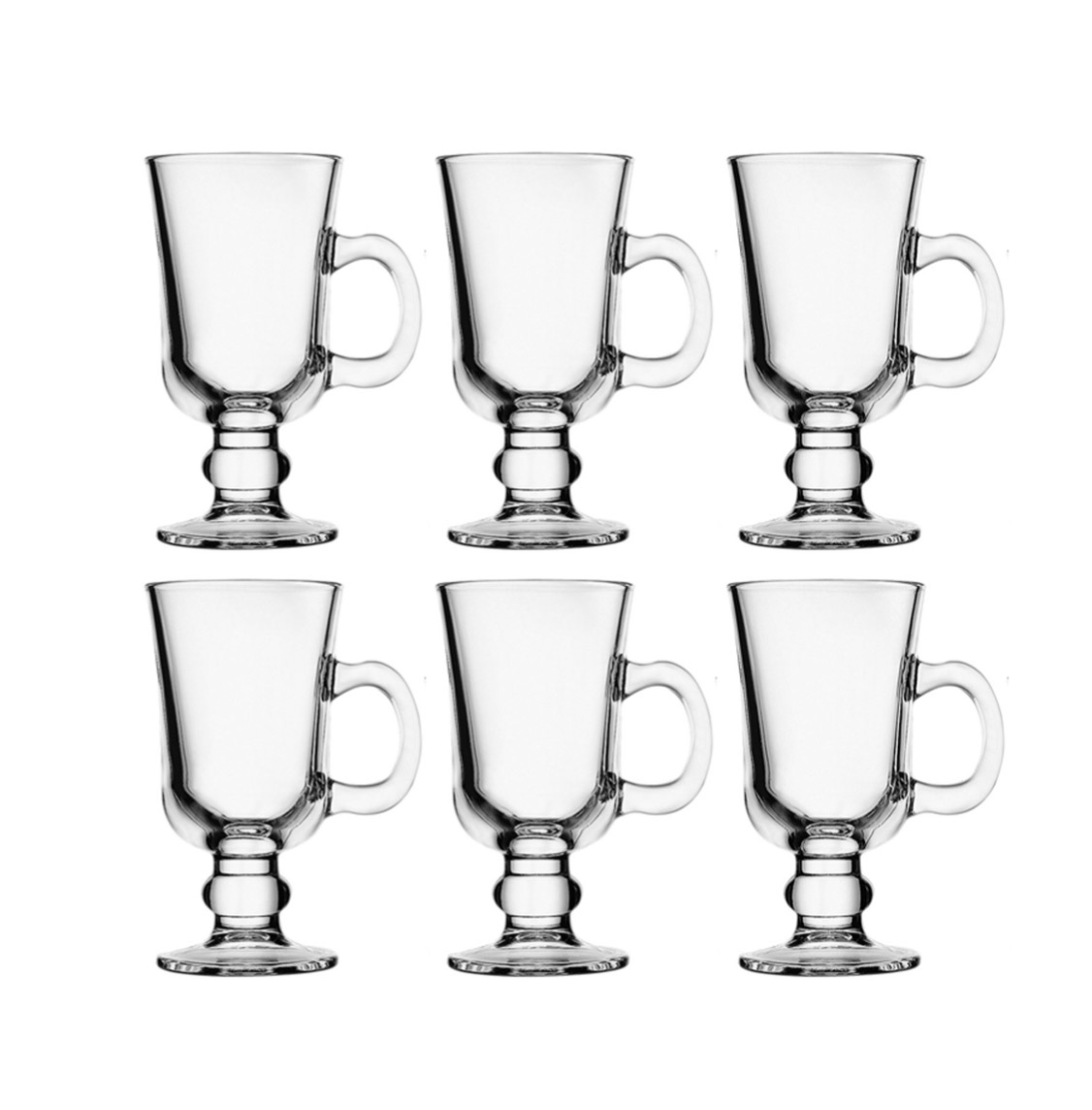 Pasabahce IRISH COFFEE Henkelbecher Glas 230ml 6er Set 55141