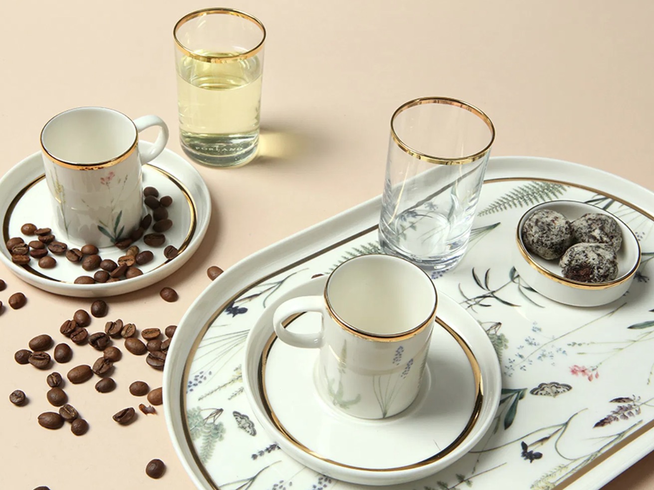 Porland BOTANICAL Premium Türkischer Kaffee Geschenk Set 8-teilig