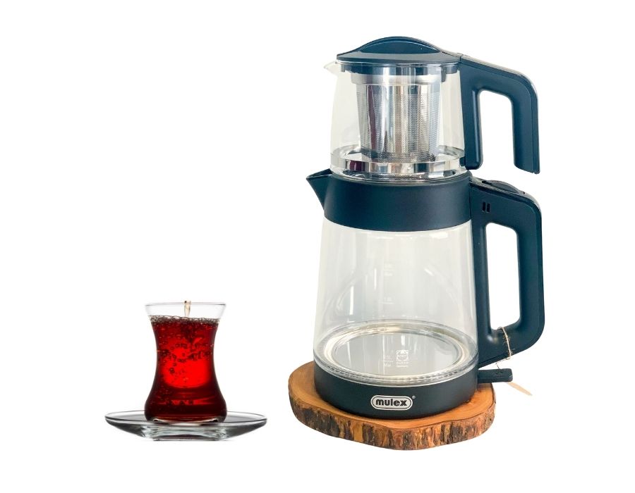 MULEX Teekocher und Wasserkocher Komplett Glas SCHWARZ 1L - 2L