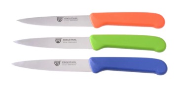 Gemüsemesser 3er Set Bunt aus Spezialstahl