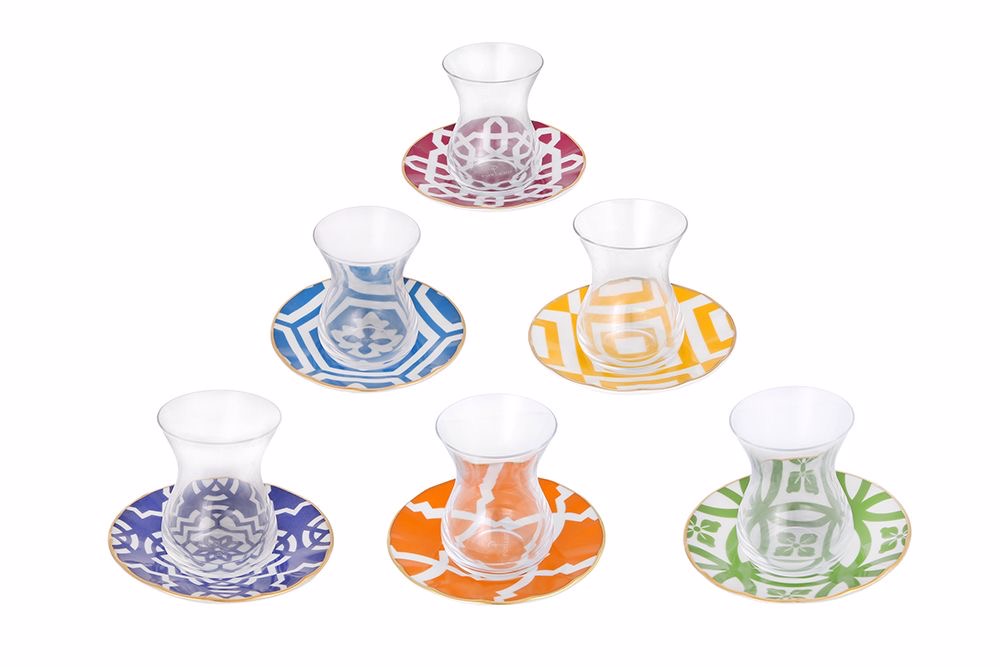 Porland MOROCCO Türkische Teegläser Set 12-teilig