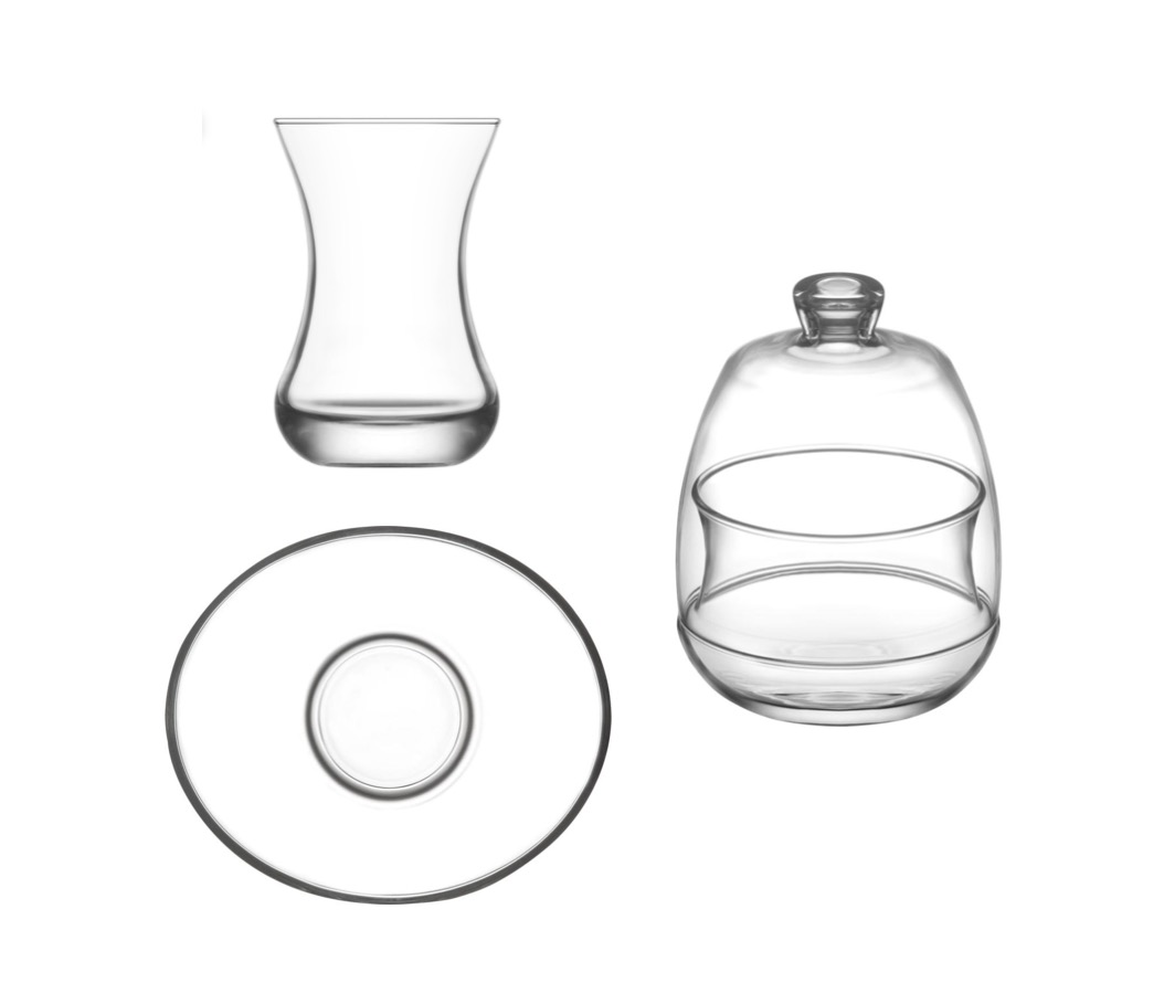 LAV Teegläser Set BASAK inkl. Zuckerdose 14-tlg.