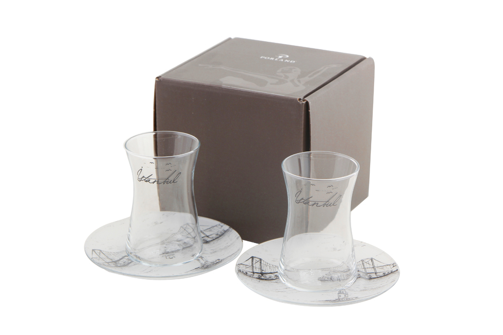 ISTANBUL Glas Teeset 4-teilig 2-Personen Set