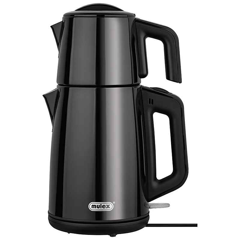 MULEX Tee-Express Türkischer Teekocher Edelstahl SCHWARZ 1L - 2L