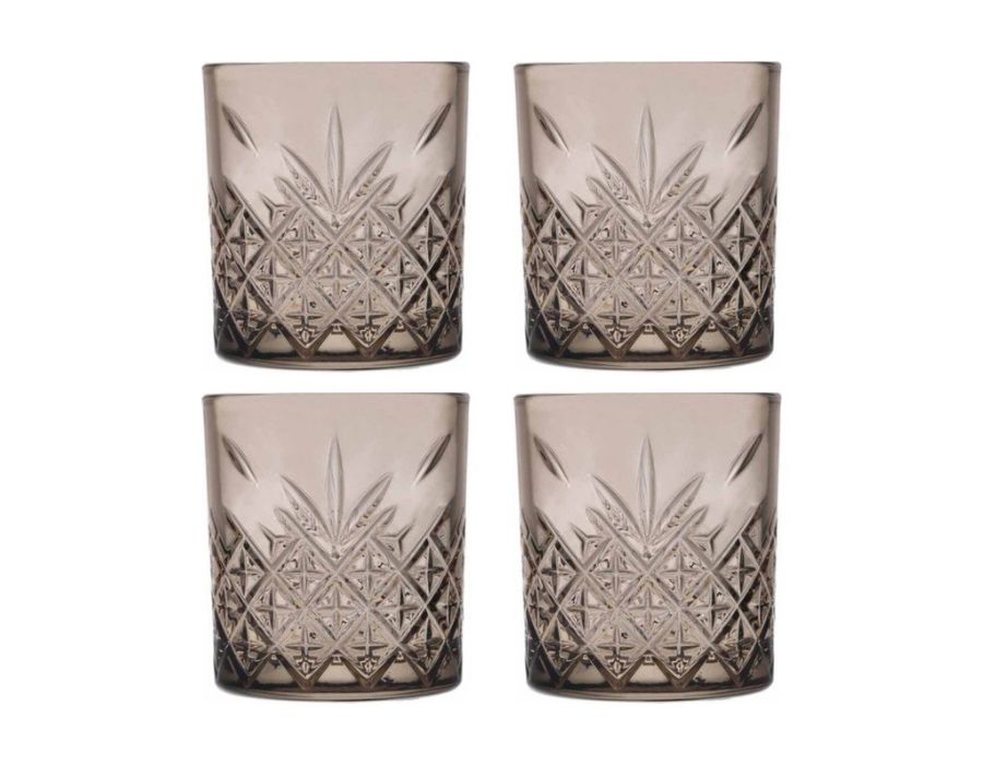 Pasabahce TIMELESS GRAU 52790 Wasserglas Kurz 345 ml 4er Set