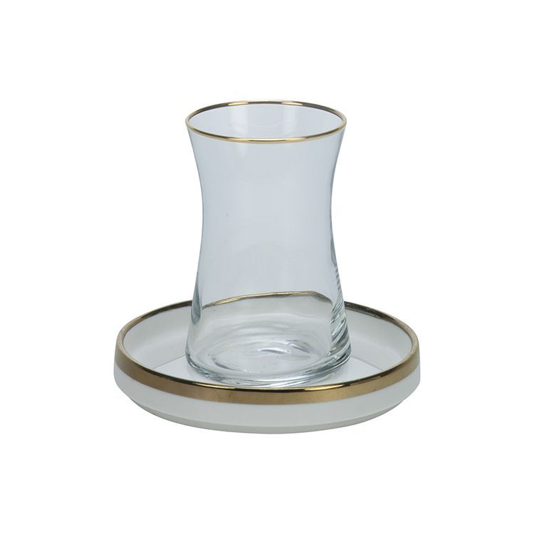 SENS Elegantes Teeset WEIß-GOLD 6 Personen Set 12-teilig