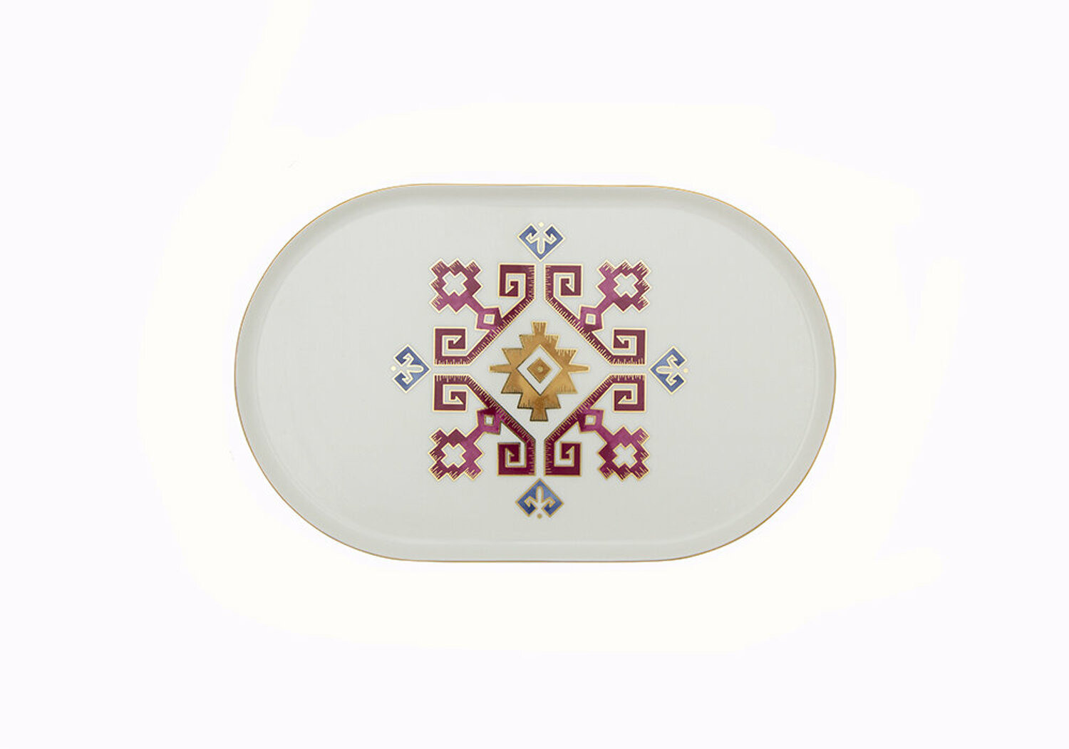 ARABESQUE Ovale Servierplatte 28x17x3cm mit Kilim Design