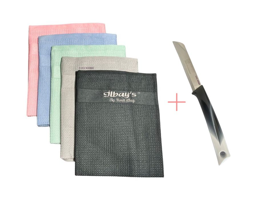 CiCi HOME Ilbays Aktion 5 Tücher + 1 Solingen Messer Geschenkt