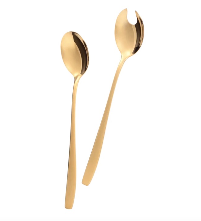 Elegantes Salatbesteck GOLD 2-teilig Edelstahl