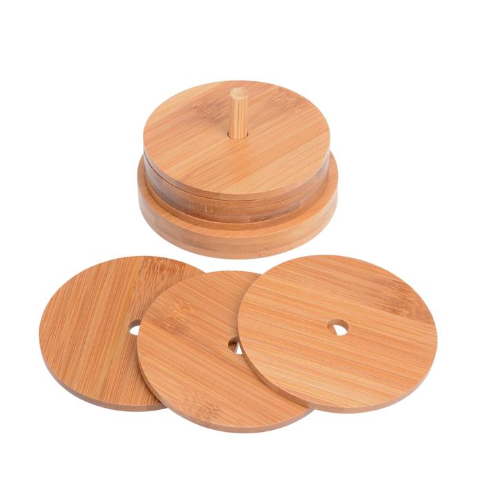 BAMBUS Untersetzer-Set 8 Stück mit Halter