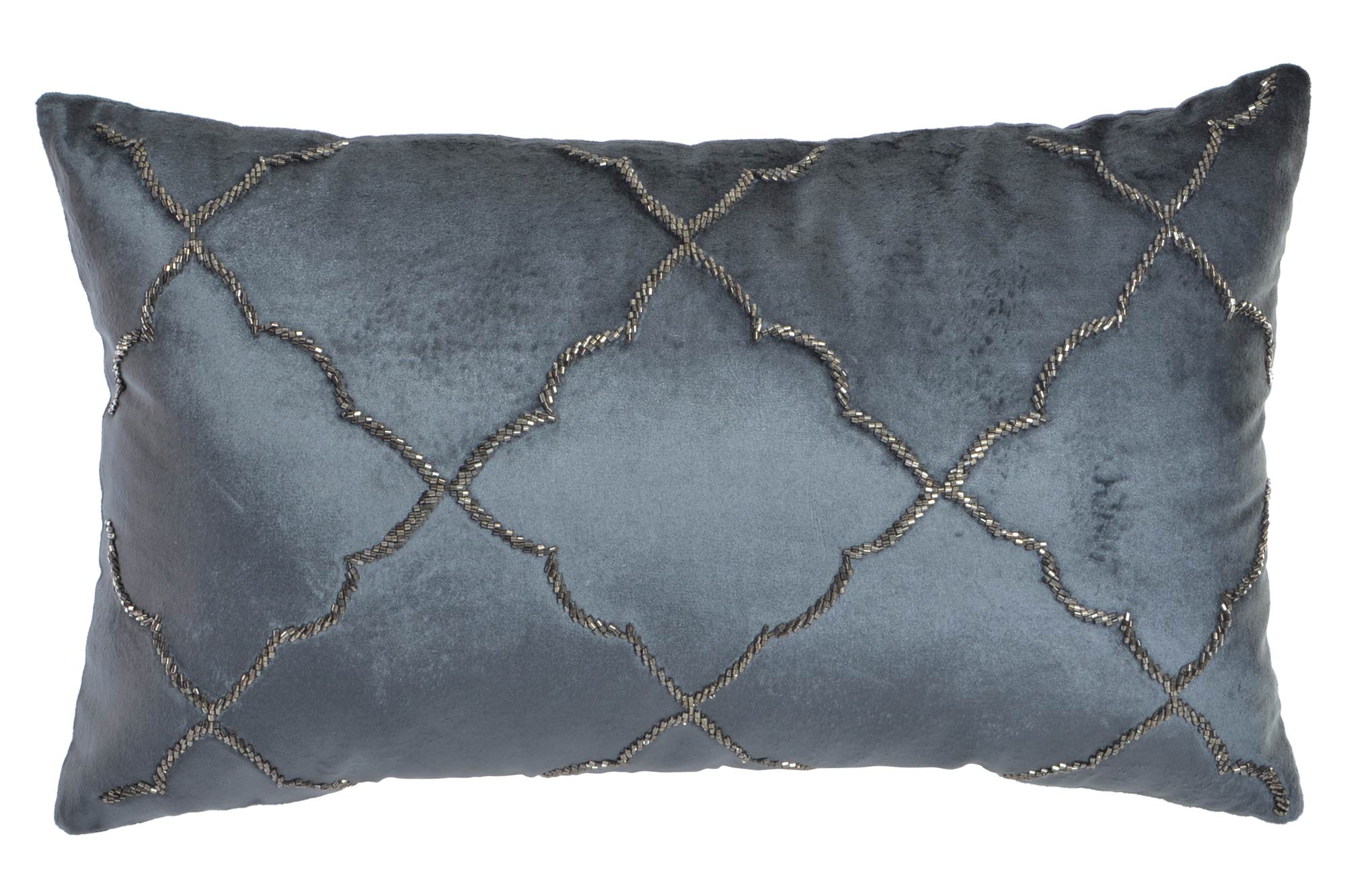 Dekokissen Viskose mit Füllung Blau 30x50 cm 400gr