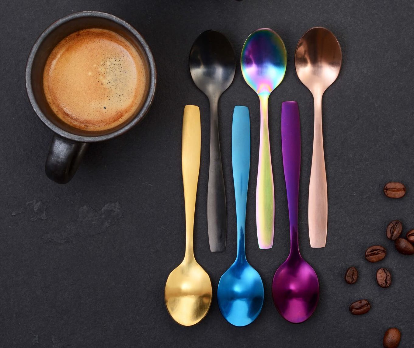 Gräwe Espressolöffel Königstein BUNT 11 cm Edelstahl 6 Stück