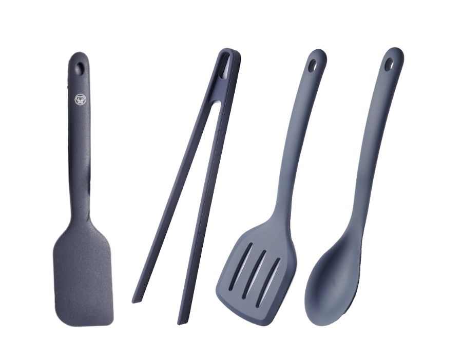 Korkmaz TWISTY Silikon Küchenhelfer 4er Set Grau