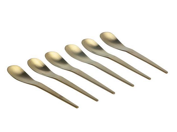 Premium Teelöffel Kaffeelöffel Ferfveo TARZ MATT GOLD 6er Set