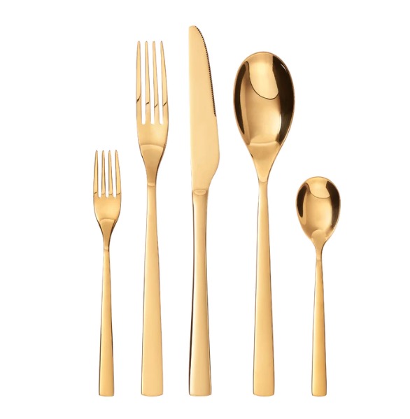 Gräwe Besteckset PORTO GOLD 10-teilig 2 Personen Set