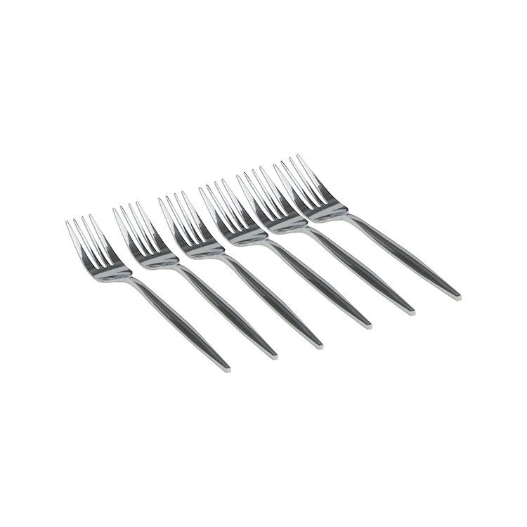 Premium Edelstahl SARA SILBER Kuchengabeln 6 Stück