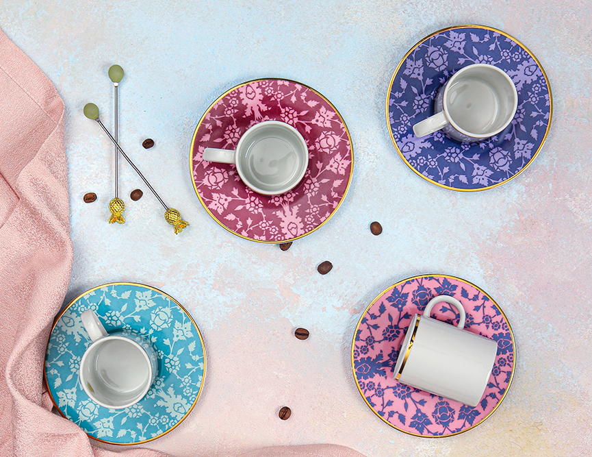 Porland GLAMOROUS Mokkatassen 4 Personen Set