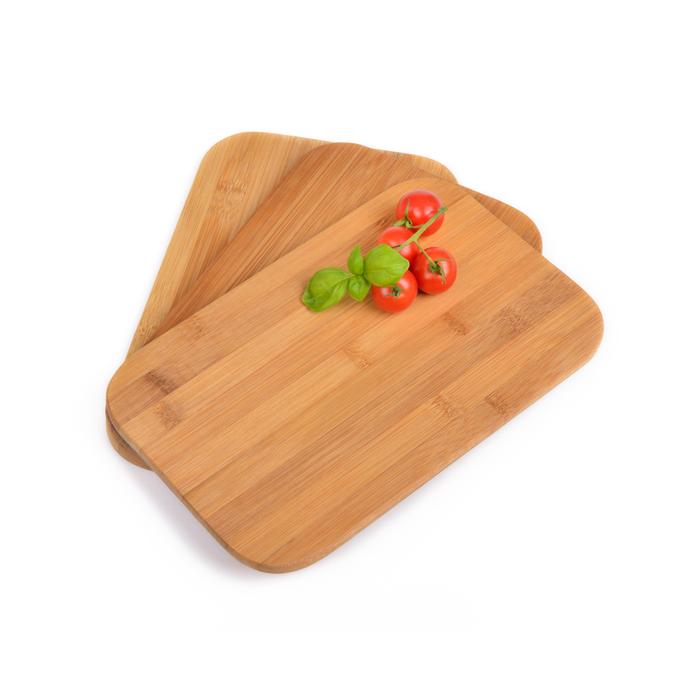 Frühstücksbrettchen Servierbrett aus Bambus 3er Set