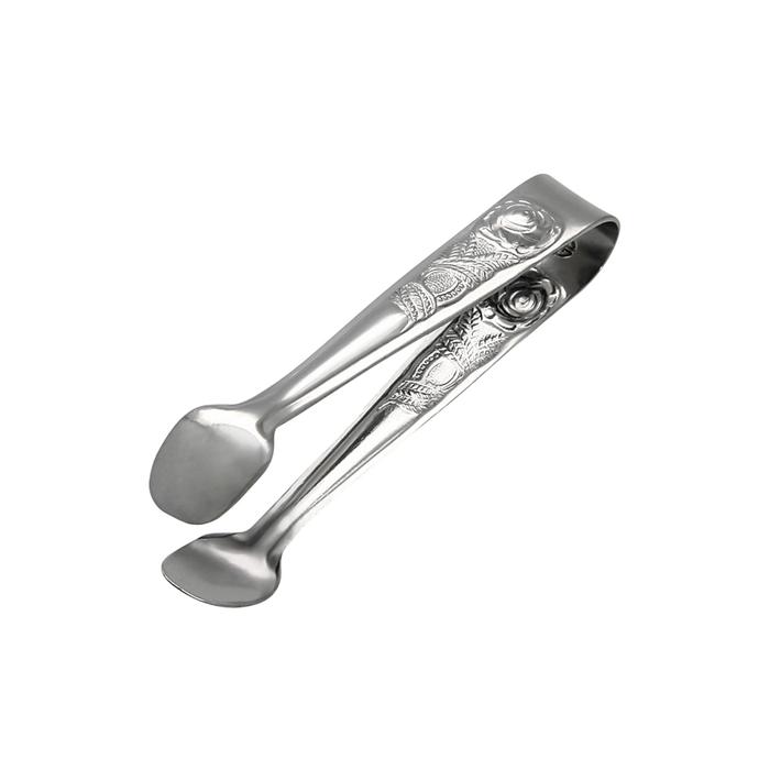 Gräwe Zuckerzange Silber mit Rosendekor
