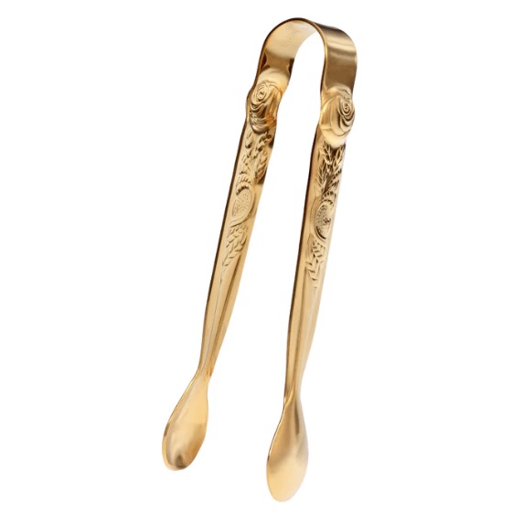 Gräwe Zuckerzange GOLD mit Rosendekor