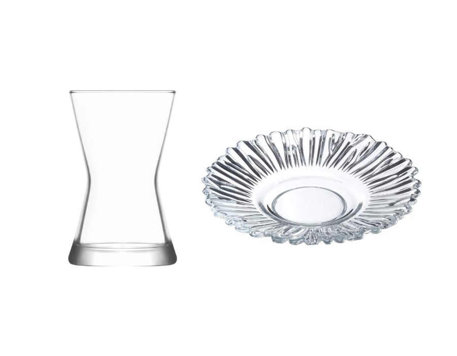 Lav DERIN-Kaveh Türkische Teegläser 6er Set 12-teilig 140 ml