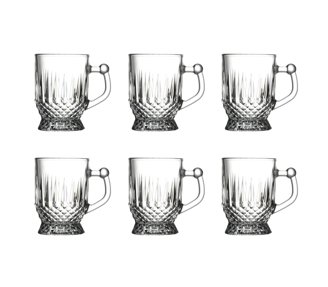 Pasabahce ISTANBUL KISA 55871 Teegläser Kaffeegläser mit Henkel 6er Set