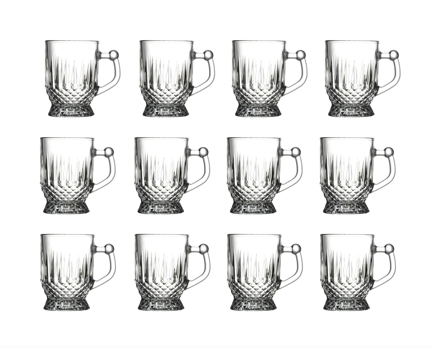 Pasabahce ISTANBUL KISA 55871 Teegläser Kaffeegläser mit Henkel 12er Set