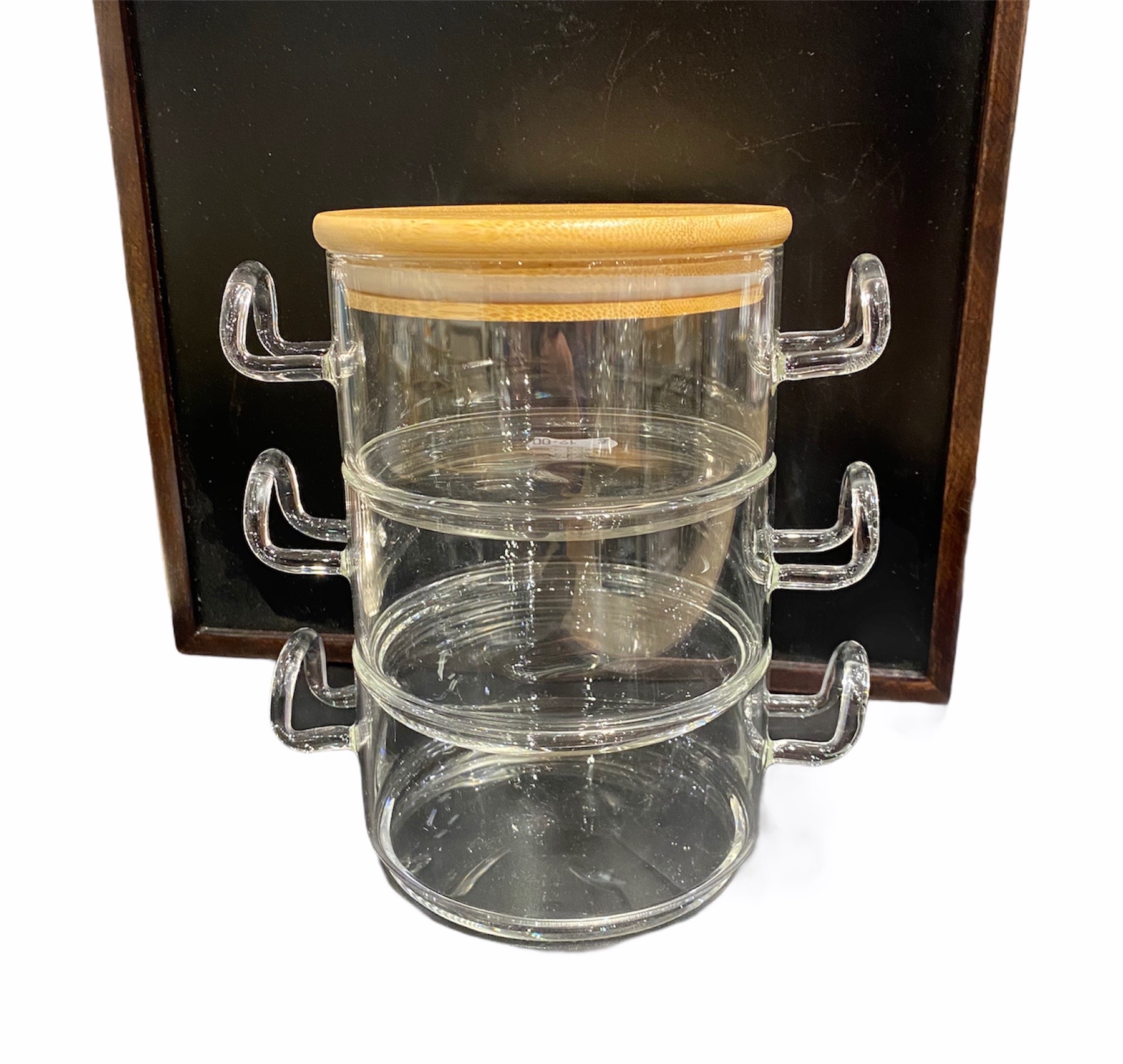 Mini Topf ELISA 3er Set mit Bambusdeckel Stapelbar