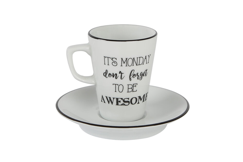 BE HAPPY Espressotasse mit Untersetzer 95ml