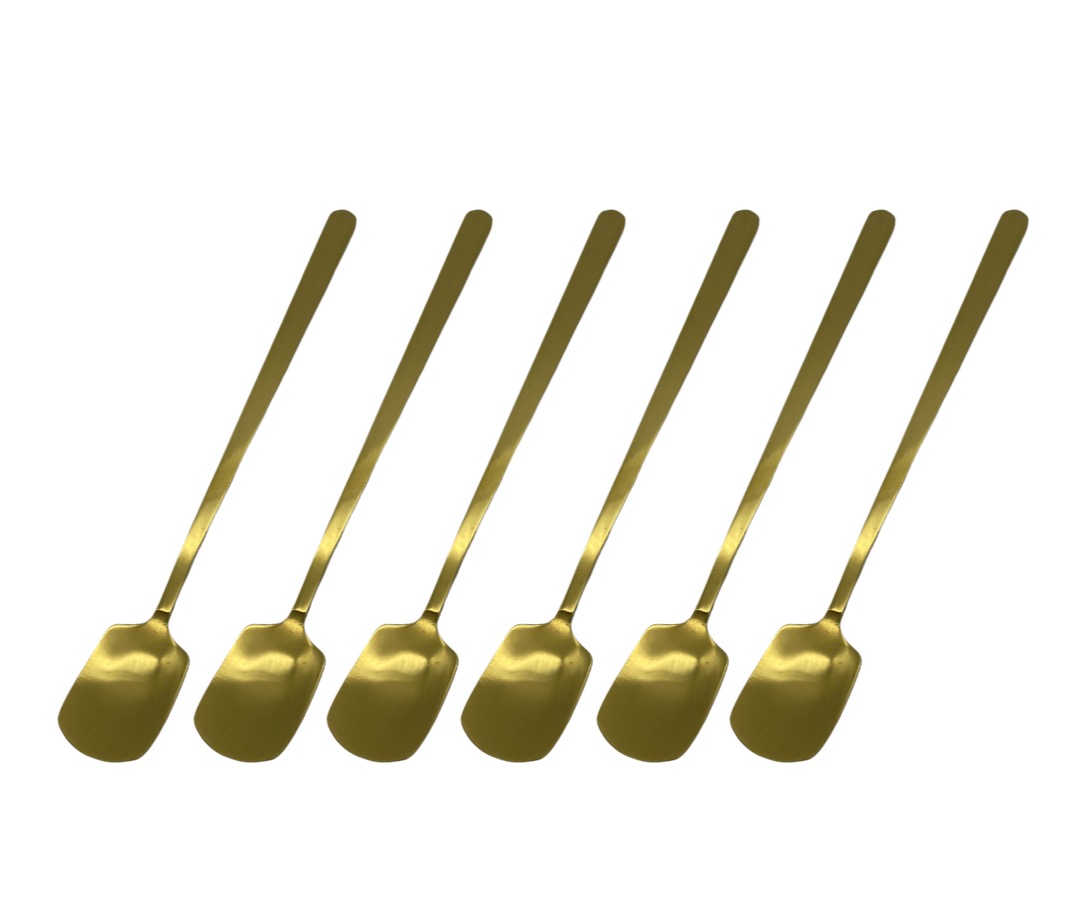 JYC Kaffeelöffel Edelstahl 14 cm GOLD 6er Set