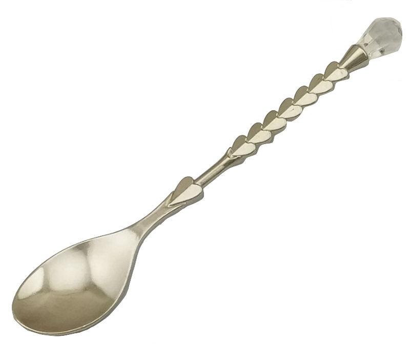 Elegante Teelöffel Kaffeelöffel Silber HERZ mit Kristall 6er Set