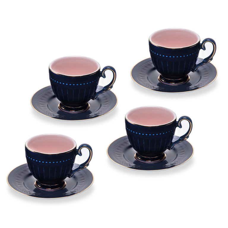 Bernardo Türkische Kaffeetassen Blau-Rosa 4'er Set