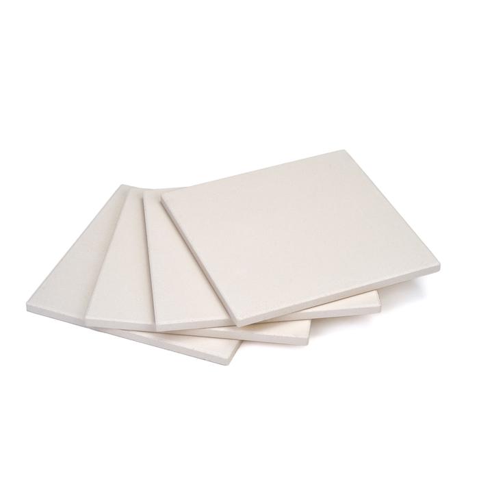 Pizzastein 4 Stück, 19 x 19 cm, weiß/natur