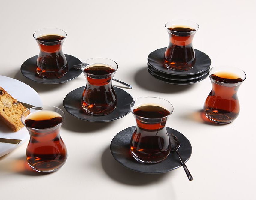 Porland SEASONS BLACK Türkische Teegläser Set 12-teilig