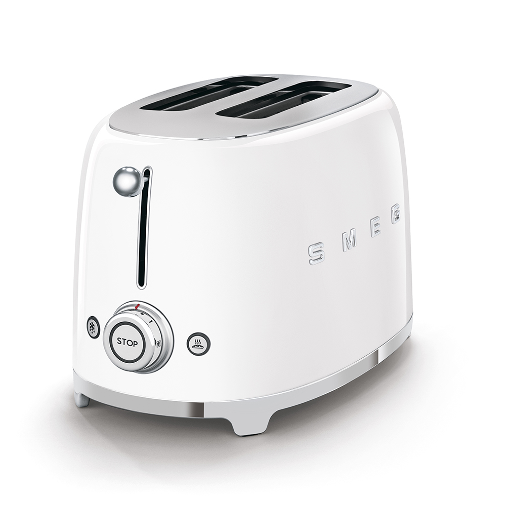 SMEG 2-SCHLITZ-TOASTER WEIß 50's Retro Style 950 W TSF01WHEU