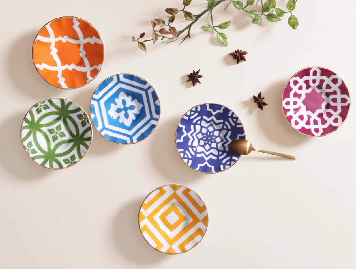 Porland MOROCCO Untersetzer für Teegläser Mix-Farben 6er Set