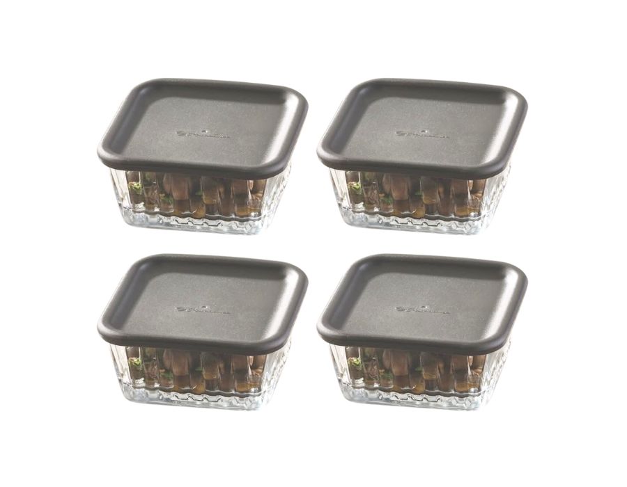 Pasabahce FREZYA Schalen mit Deckel 225ml Eckig 4er Set