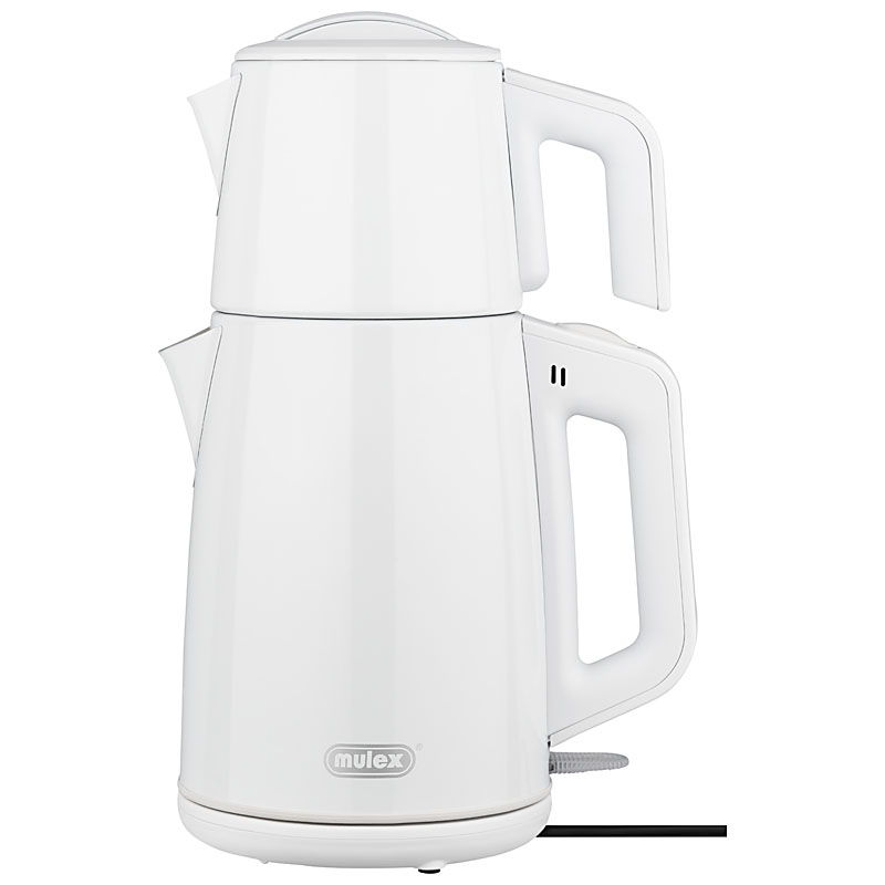 MULEX Tee-Express Türkischer Teekocher Edelstahl WEISS 1L - 2L