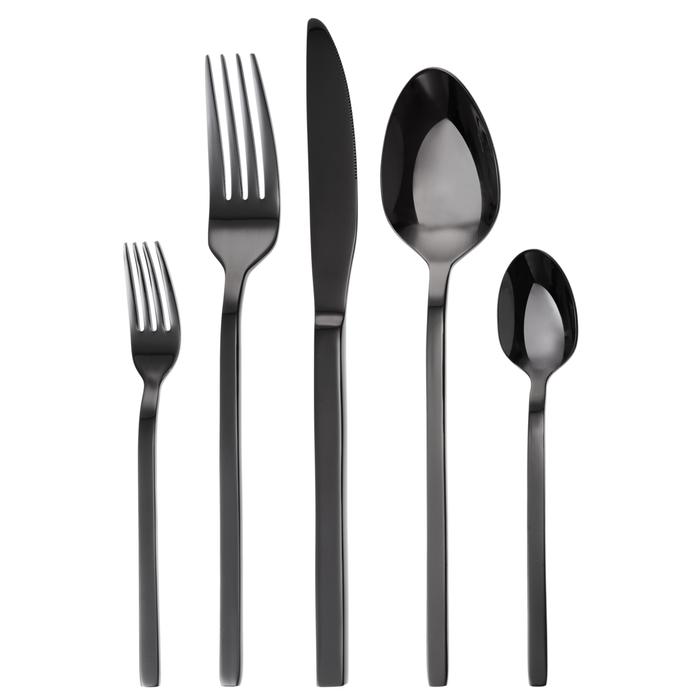 LISSABON Besteckset SCHWARZ 10-teilig für 2 Personen