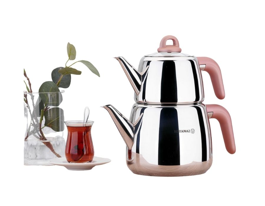 Korkmaz BELLA A045-01 Teekanne Silber-Rosegold Induktion
