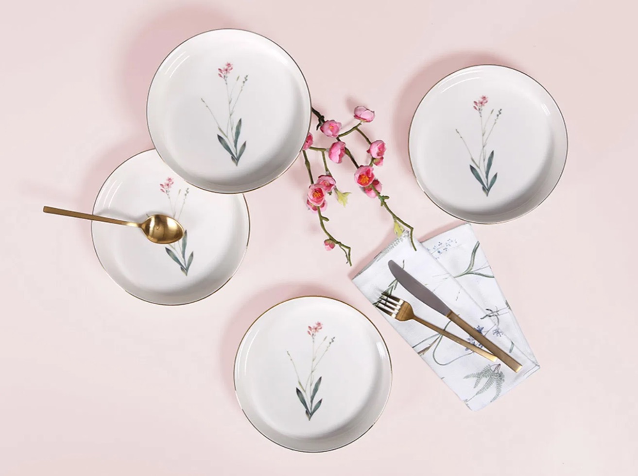 Porland BOTANICAL Suppenteller Design4 19 cm MIX-Set 4-teilig