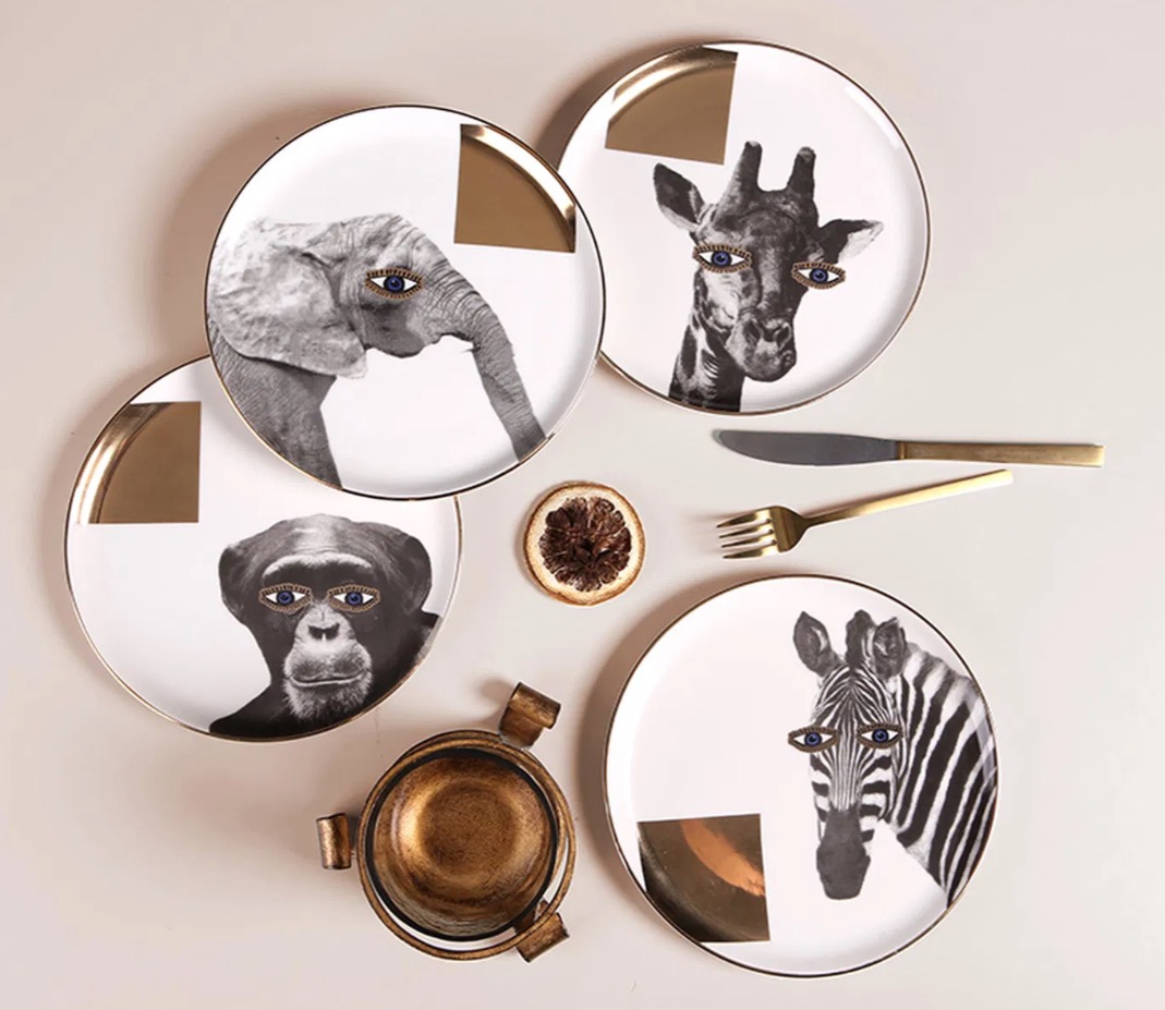 Porland WILD LIFE Kuchenteller 20 cm MIX-Set 4-teilig