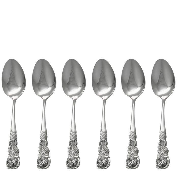 Kaffeelöffel 6 Stück, Rosendekor