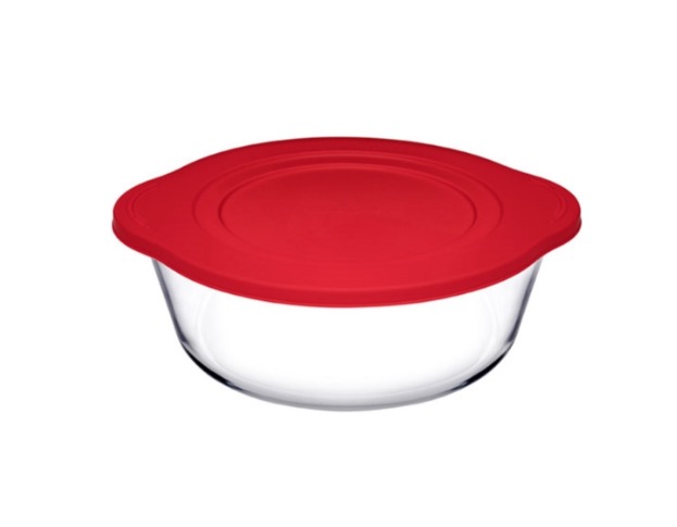 Pasabahce BORCAM 59001 Glas Auflaufform Bräter mit Deckel 2,1 Liter