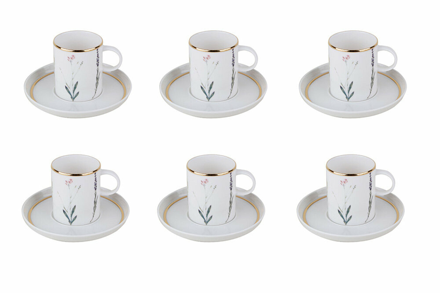 Porland BOTANICAL Mokkatassen Set BLUME 12-teilig