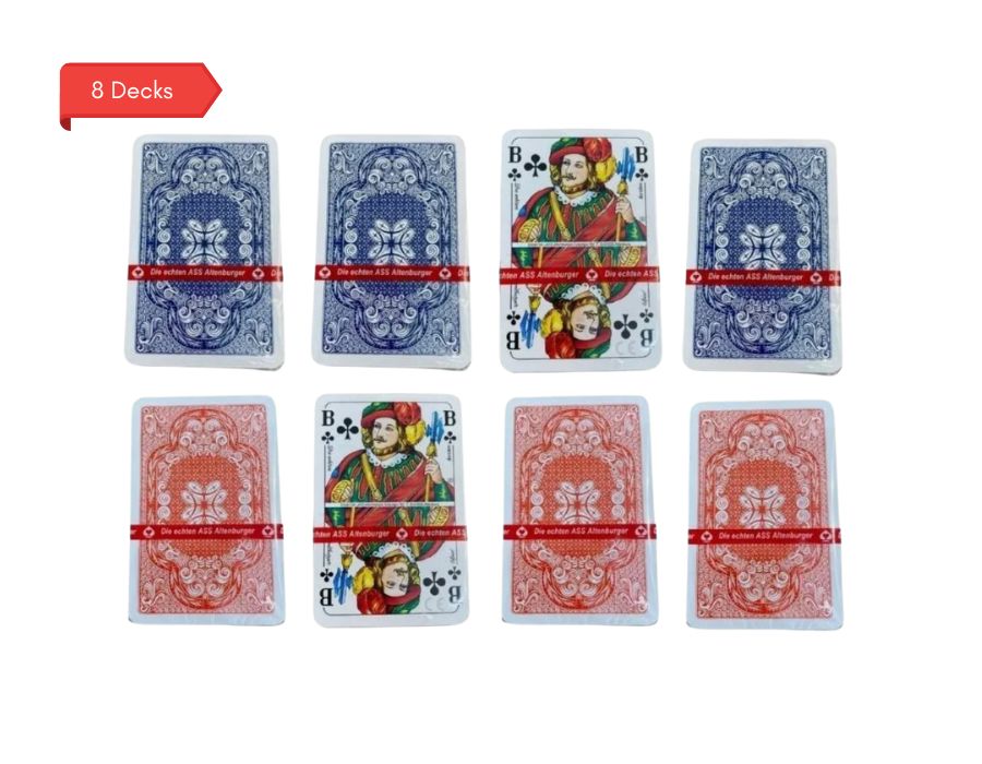 ASS Altenburger Spielkarten Romme 8 x 55 Blatt Karton in Profi-Qualität