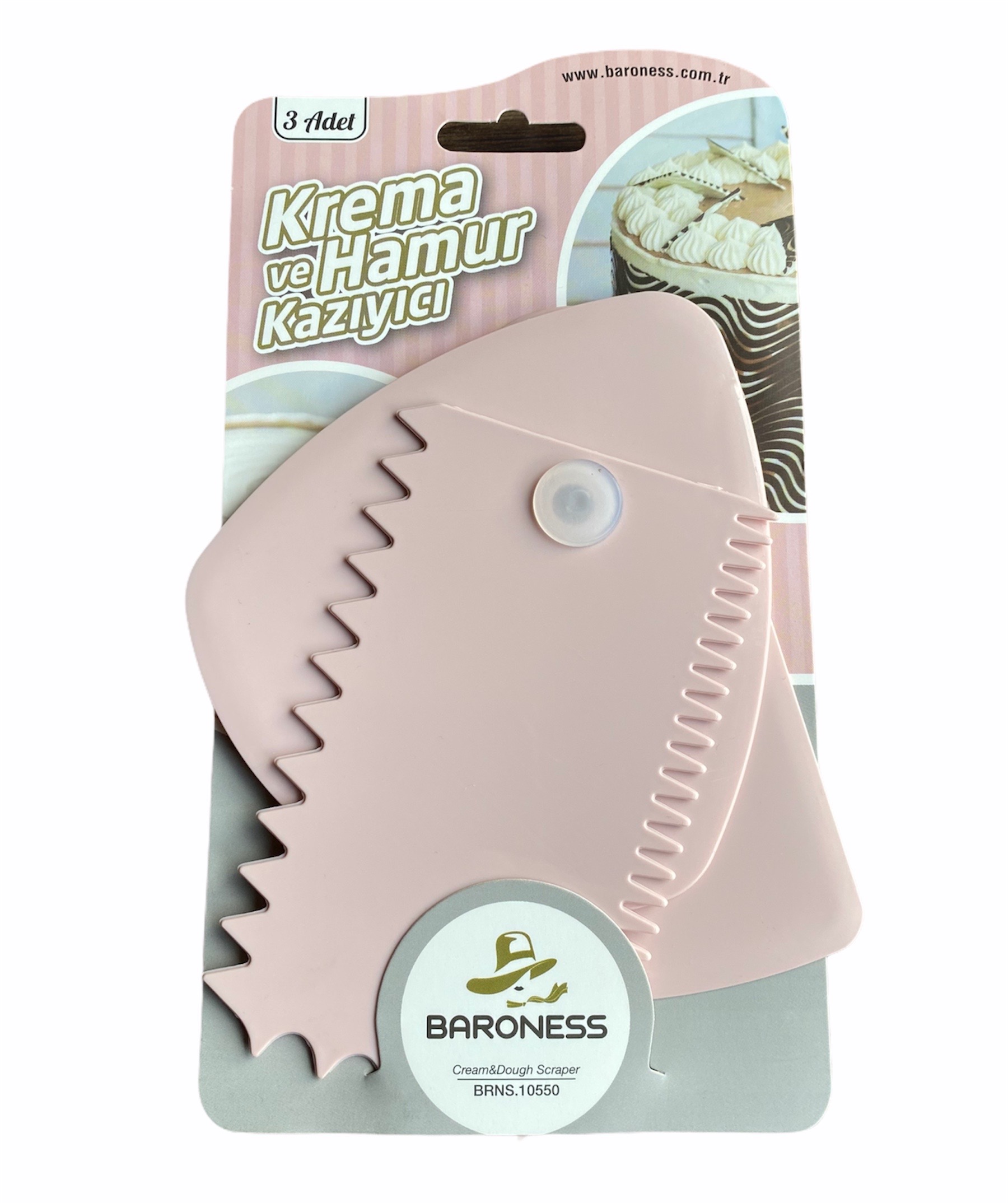 Profi Backubehör Teigschaber / Teigspachtel Set mit Kuchengarnierer